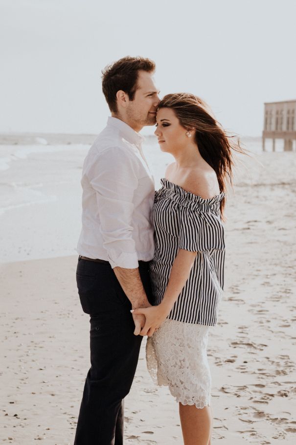 Couple standing on beach