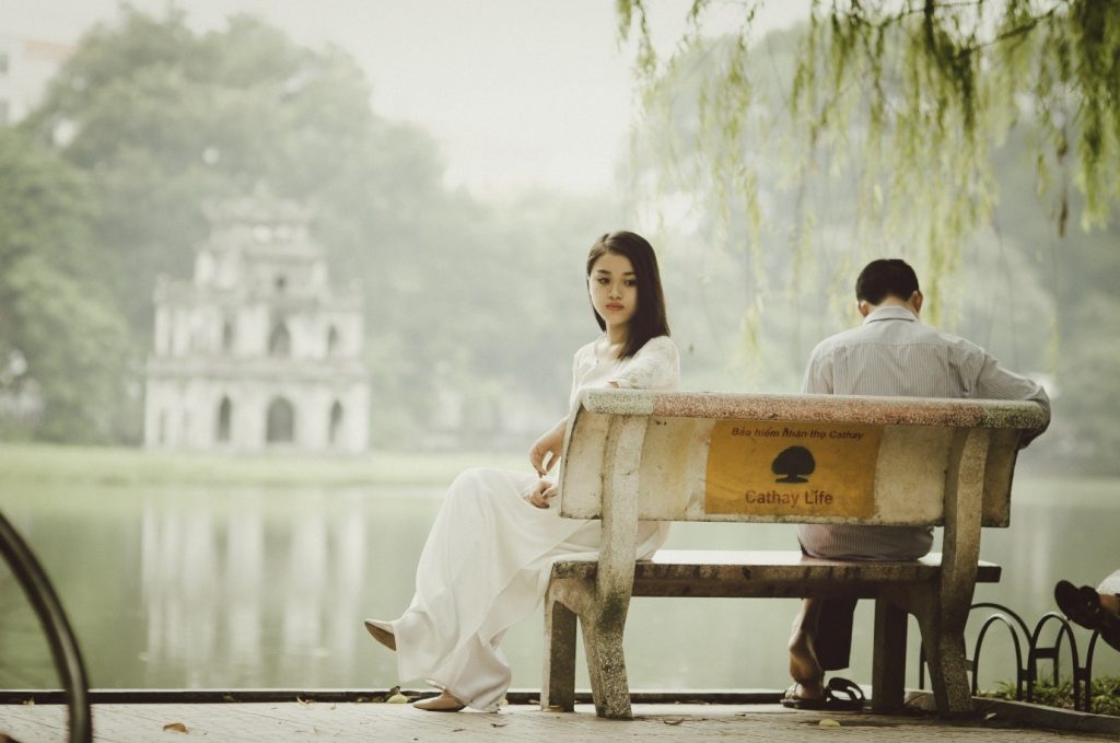 A Couple Sitting on bench