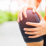 A Girl doing exercise for relief on ACL injury