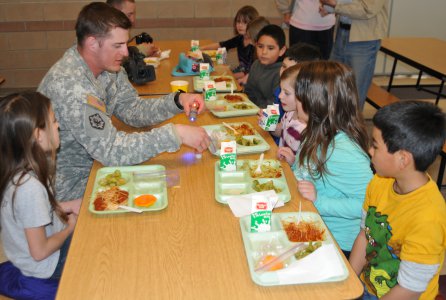 Childern eating healthy lunch meal in break time