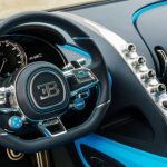 Elegant sharply driver angled Steering of Bugatti Chiron 2019