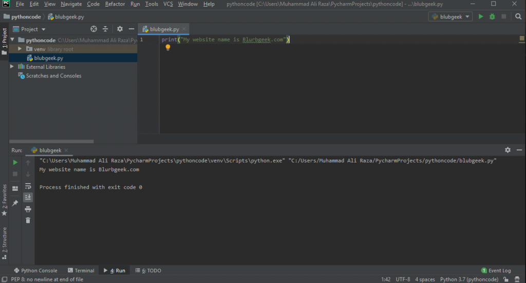 Pycharm interface Part 2