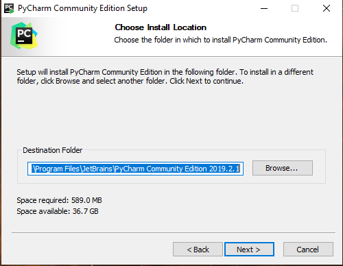 Installing Pycharm Step2