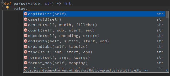 Python type hinting