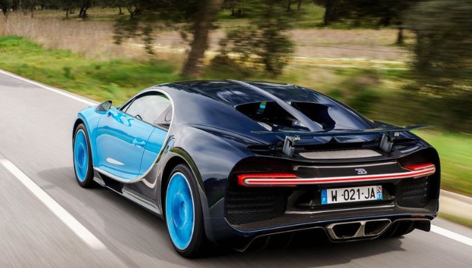 Rear View of Bugatti Chiron 2019