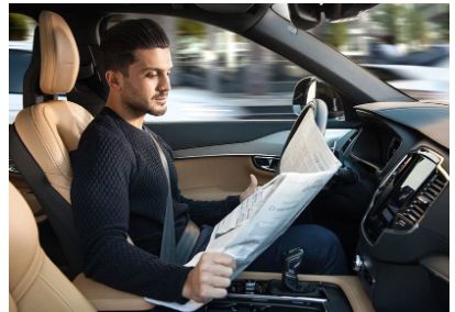 Interior of Self-Driving Volvo