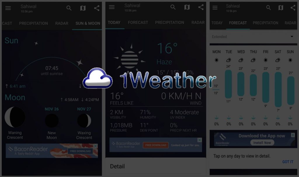 1Weather Best Weather Android Application APK - Blurbgeek