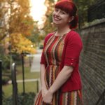 Cardigan Bright Red Dressing in WInter